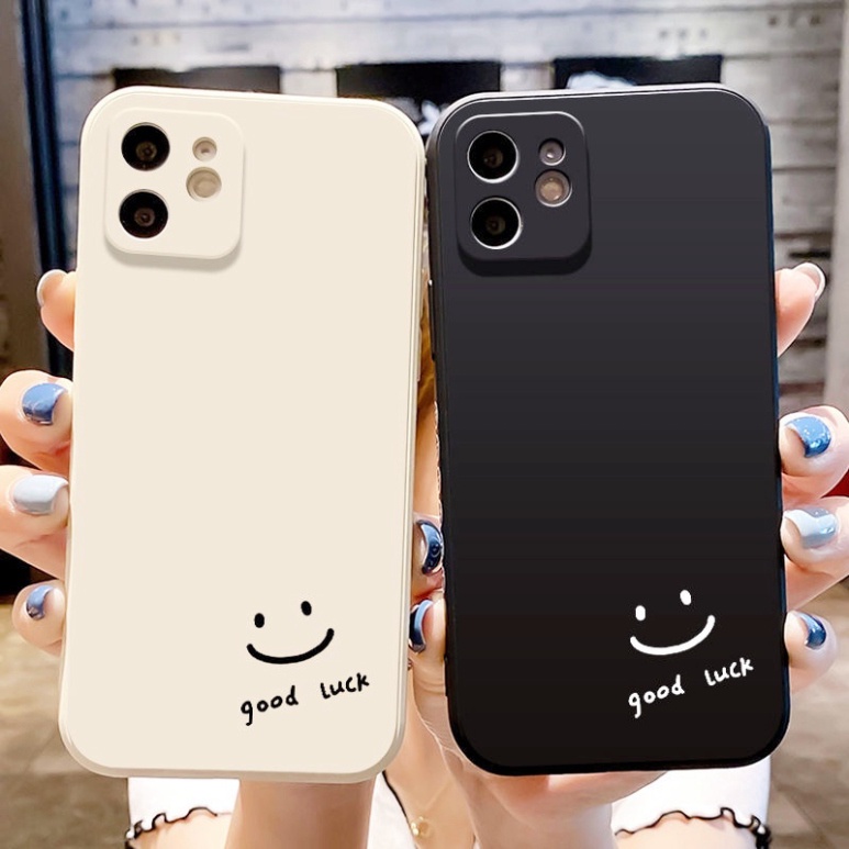 Ốp " mặt cười Good Luck" 6/6plus/6s/6splus/7/7plus/8/8plus/x/xr/xs/11/12/13/14/pro/max/plus/promax  Iphone Cạnh Vuông