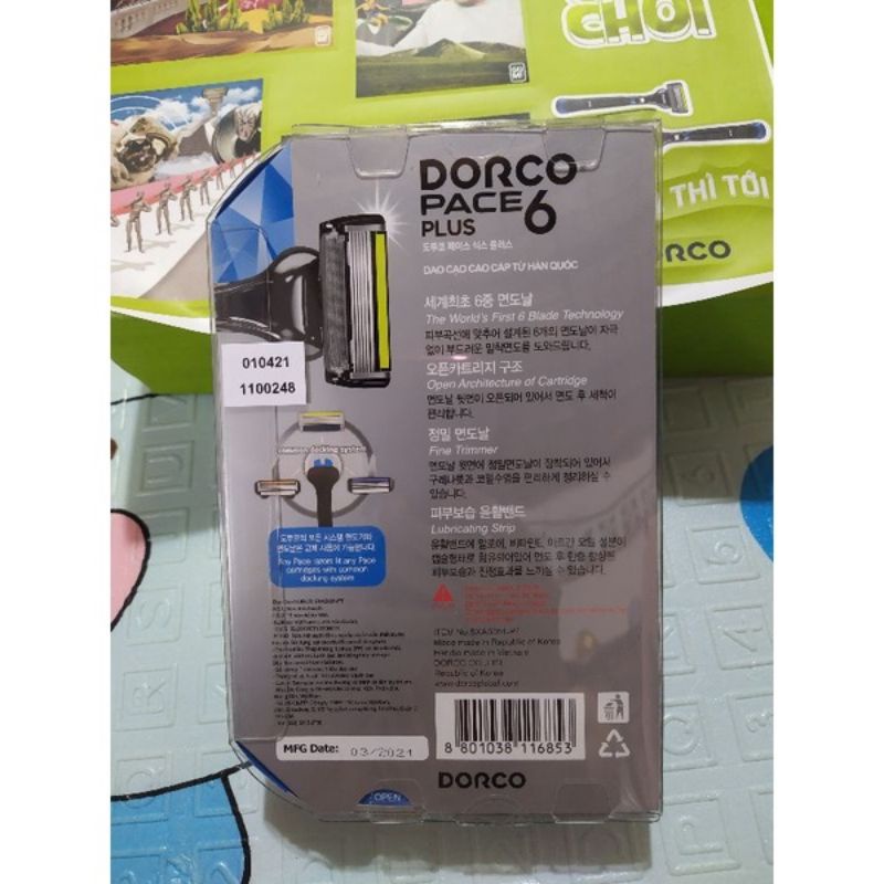 Dao Cạo Râu 6 Lưỡi Dorco Pace 6 Plus SXA SXA 5001-PT ( vỉ gồm 1 dao cạo + 1 đầu dao )