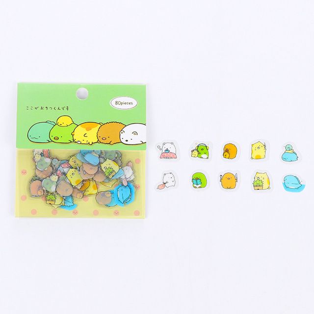 Set 80 sticker động vật đáng yêu mini