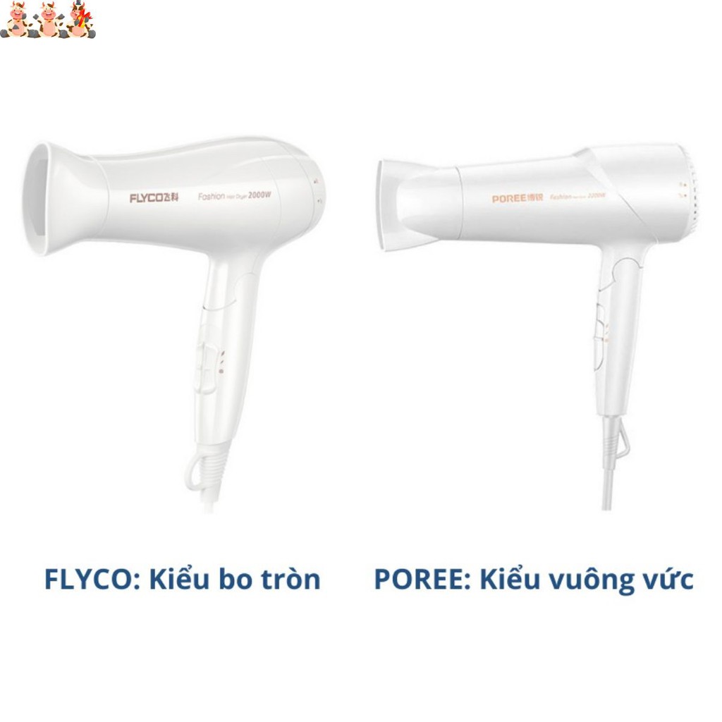 Máy Sấy Tóc Flyco HF6232 I Poree PH1612 Bảo Vệ Quá Nhiệt 2 Chiều Nóng Lạnh I Sấy Anion Chống Khô Xơ Chính hãng