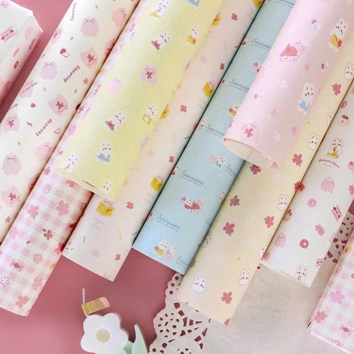 Giấy gói quà hoạ tiết Vintage Hoa Lá rừng Động Vật tròn ú Noel Giáng Sinh và họa tiết dễ thương khác