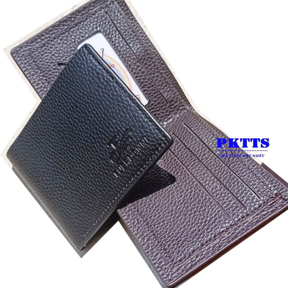 Ví nam chất đẹp gập đôi hai mầu nâu và đen phong cách sang trọng thương hiệu đẳng cấp