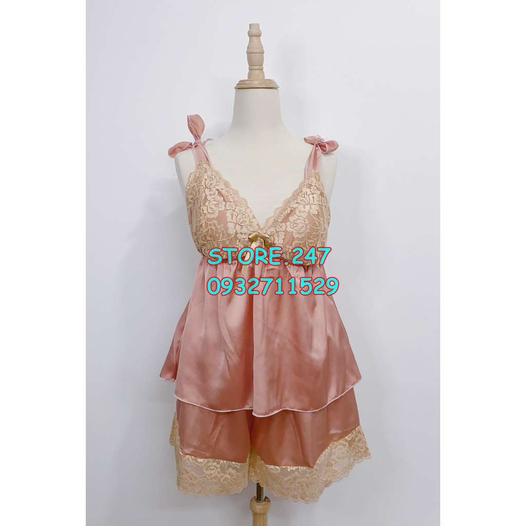 BỘ SATIN CÓ MÚT CỘT NƠ VAI SIÊU DỄ THƯƠNG, SATIN MỊN MẶC MÁT ÍT NHĂN - HÀNG NHÀ MAY BAO ĐẸP | BigBuy360 - bigbuy360.vn