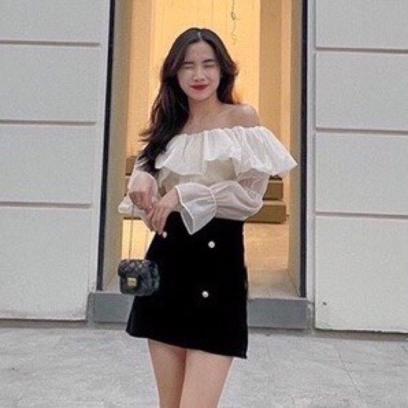 ÁO TRỄ VAI TAY NHÚNG CÔNG CHÚA Xinh TB17
