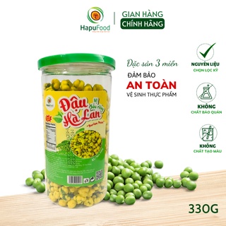 Đậu hà lan vị sầu riêng hộp 330Gram HAPUFOOD thơm ngon, dinh dưỡng, đảm bảo ATVSTP- Đồ ăn vặt cho mẹ và bé