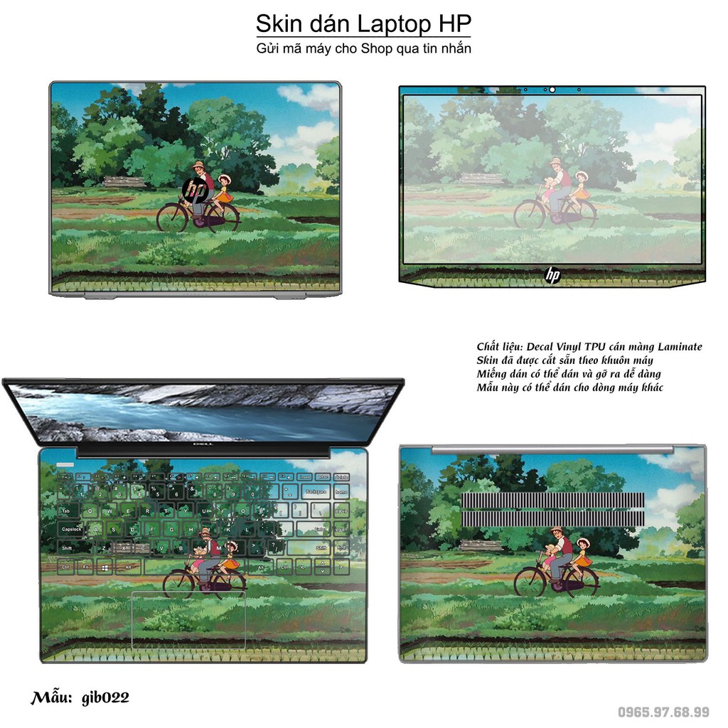 Skin dán Laptop HP in hình Ghibli anime (inbox mã máy cho Shop)