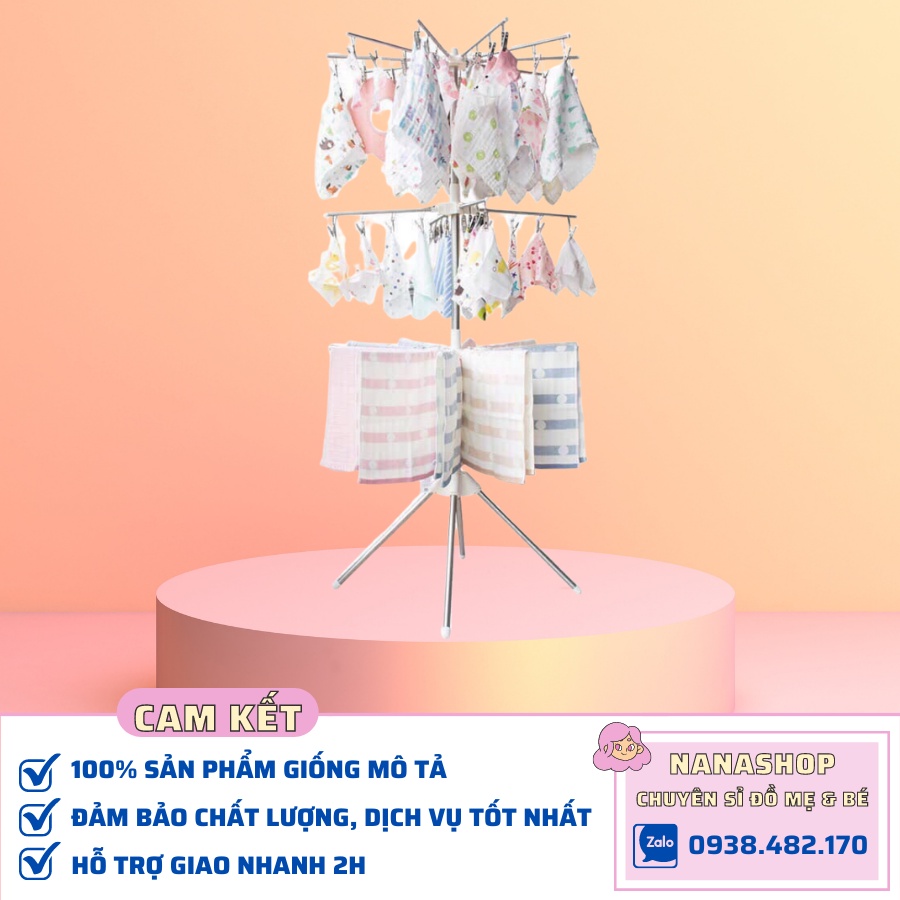 Cây phơi đồ đa năng inox loại 56 kẹp 9BABY