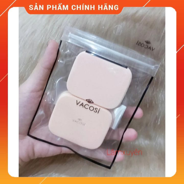 VACOSI SMALL SQUARE SPONGE 2PCS BP04_ Bông phấn vuông nhỏ ( bịch 2 cái) bông phấn mềm mịn,dễ tán siêu tiện lợi