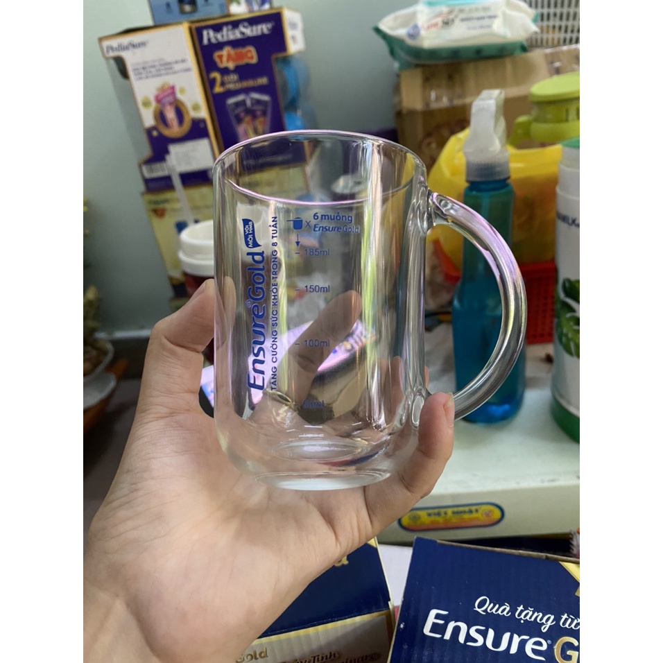 COMBO 2 LY THỦY TINH CÓ QUAI LUMINARC QUÀ TẶNG SỮA ENSURE