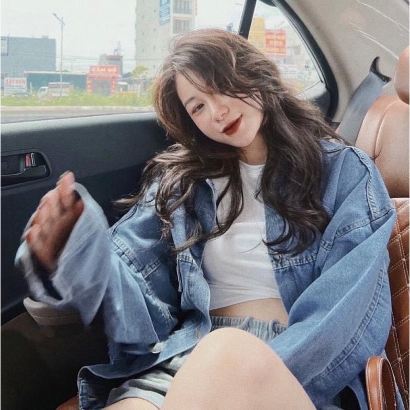 Áo khoác jean tag trắng from rộng oversize , áo khoác demin , áo bò sukii.house