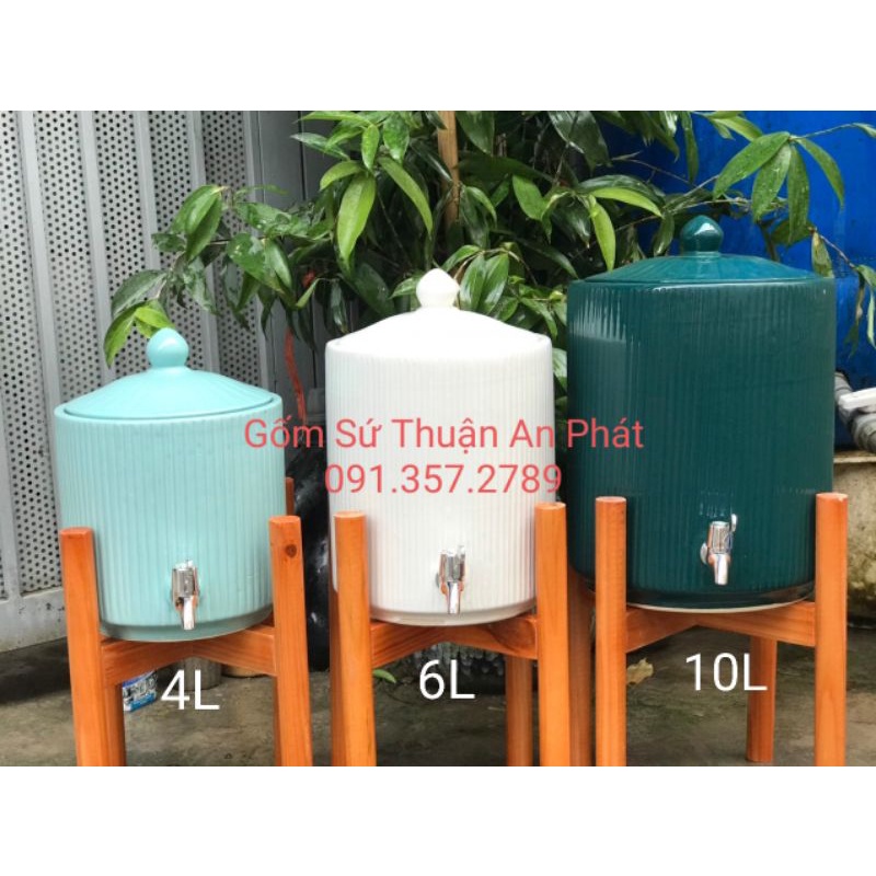 Bình đựng nước 10 lít dáng mới gốm sứ Thuận An Phát Bát Tràng