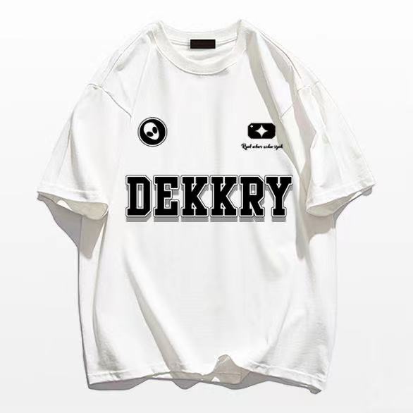 ÁO THUN DEKKRY TRẮNG CHỮ ĐEN / COTTON MỸ / 5H1T