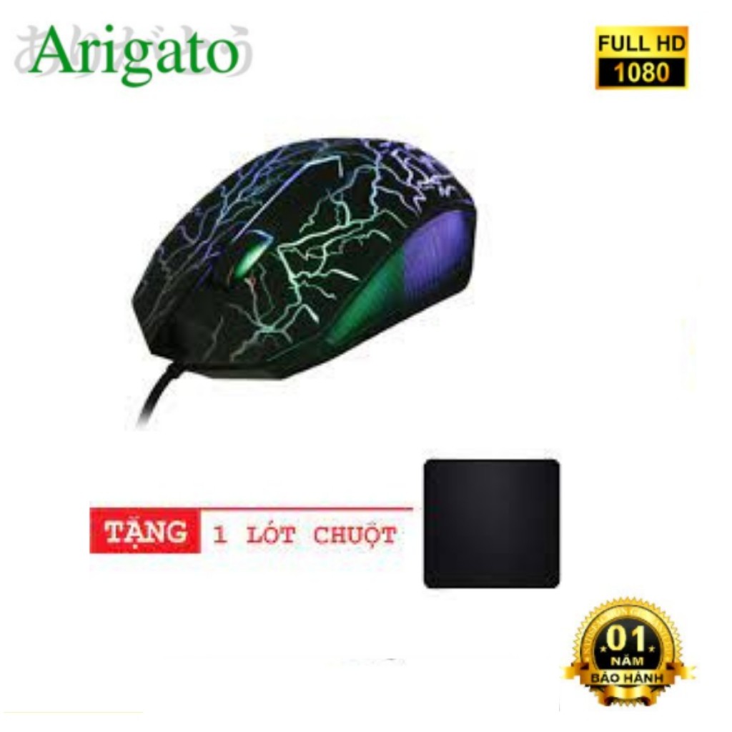 Chuột Gaming 003 - Đèn led RGB cực đẹp - Độ bền cực cao, tặng kèm lót chuột