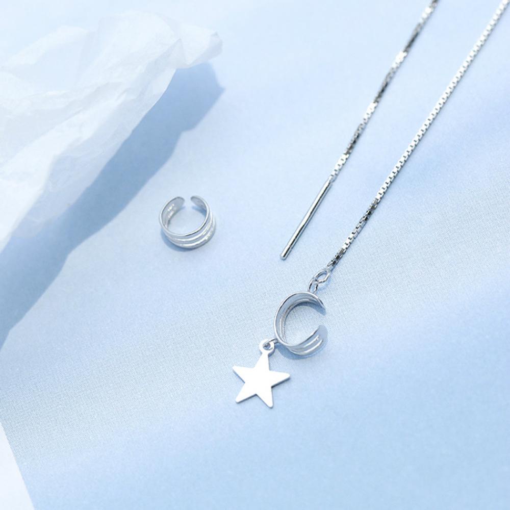 JARRED Khuyên Kẹp Vành Tai Dáng Dài Nhiều Lớp Họa Tiết Hình Học Thời Trang Hàn Quốc Cho Nữ