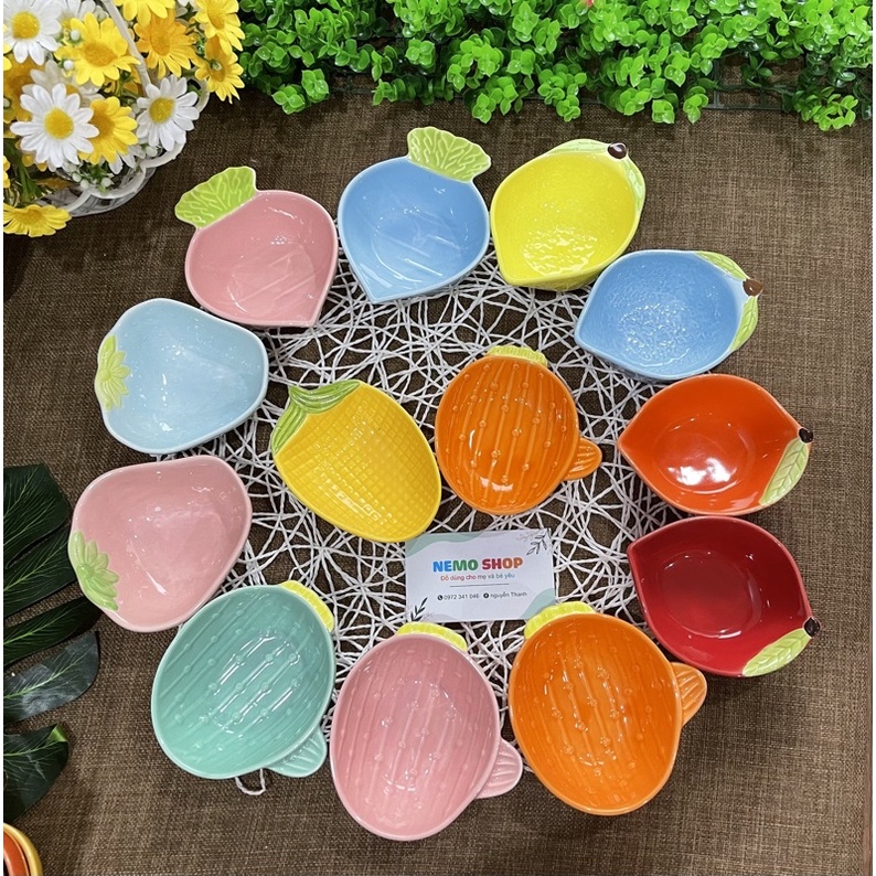 💥🌈 Giảm giá 💥🔥 Bát Ăn Dặm Gốm Sứ Hình Trái Cây Cute Cho Bé ạ