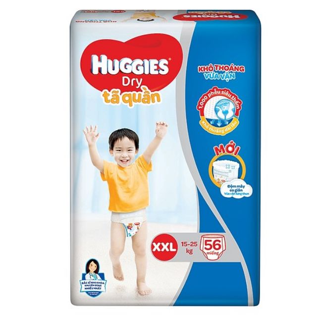 Bỉm Huggies tã quần size M 74, L 68, XL 62, XXL 56 miếng