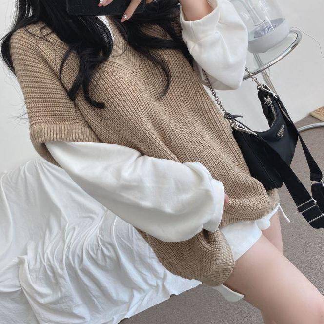 Áo Khoác Vest Tay Dài Xẻ Tà Kiểu Hàn Quốc Thời Trang Xuân Thu Cho Nữ