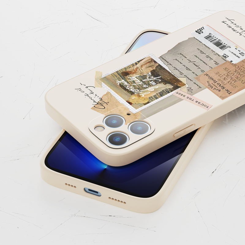 Ốp lưng iphone Ốp điện thoại silicon mềm in hình hình vintage thích hợp cho iPhone Xs Max 7 8plus 11 Pro Max XR 12 13mini