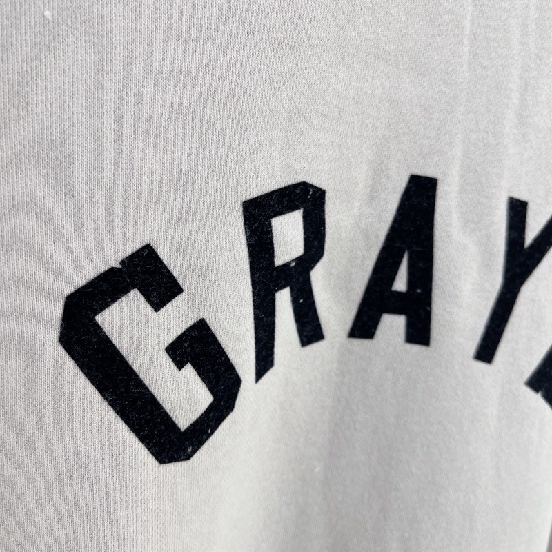 Áo sweater 3/4 FOG Fear of God Season 7 GRAYS Half Sleeve Baseball Sweatshirt cao cấp