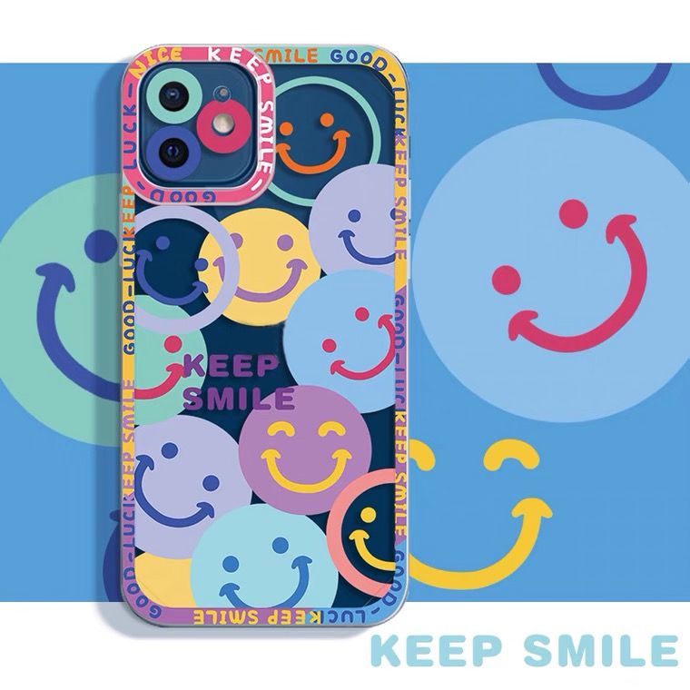 Colourful Smiley Pattern Phone Case For IPhone 11 12 13 ProMax 7 8 Plus SE 2020 13 Pro Max Soft Case Md766d