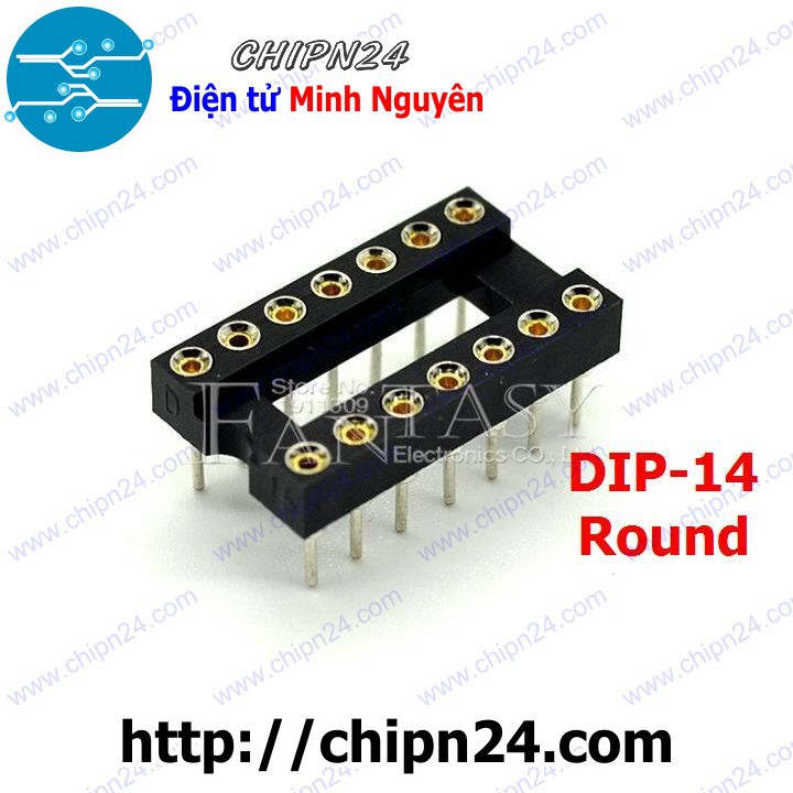 [3 CÁI] ĐẾ IC 14P Tròn (DIP14 Tròn)