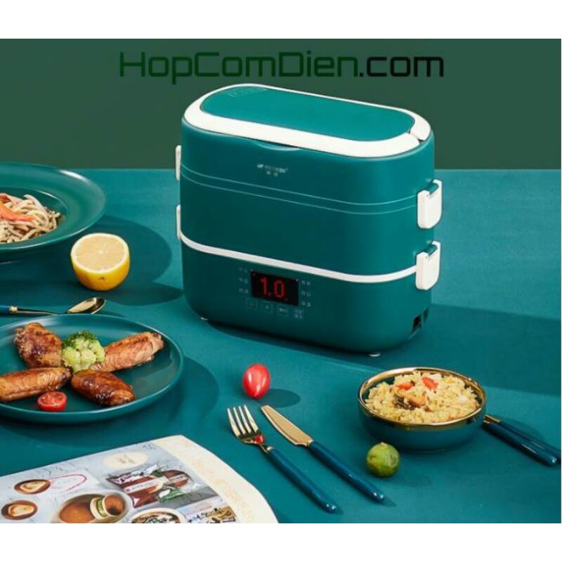 [Mã ELMS5 giảm 7% đơn 300K] Hộp cơm điện tử hẹn giờ 4 chén, 2 bát gốm sứ PESKOE