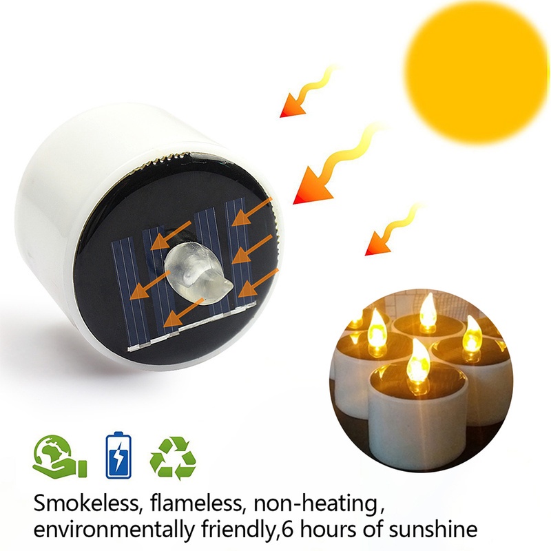 Đèn LED hình cây nến chống nước chạy bằng năng lượng mặt trời dùng trang trí nhà cửa