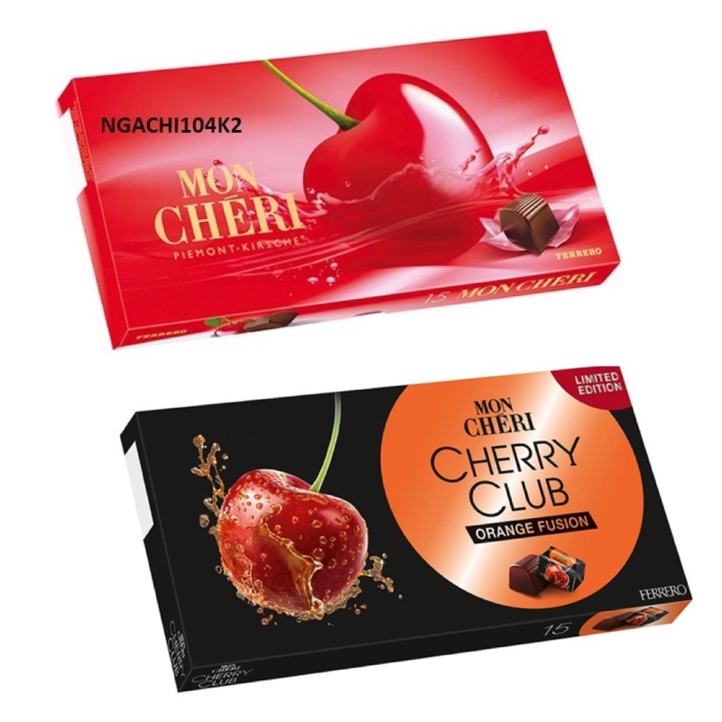 SOCOLA RƯỢU MON CHERI 157G / CHERRY CLUB/ MONCHERI