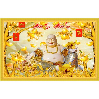 Decal dán tường Minh Trí Tranh phật Di Lặc Phát Tài Phát Lôc UD0957K