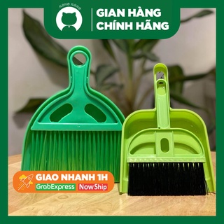 Bộ chổi mini nhựa kèm ky quét cát cho mèo
