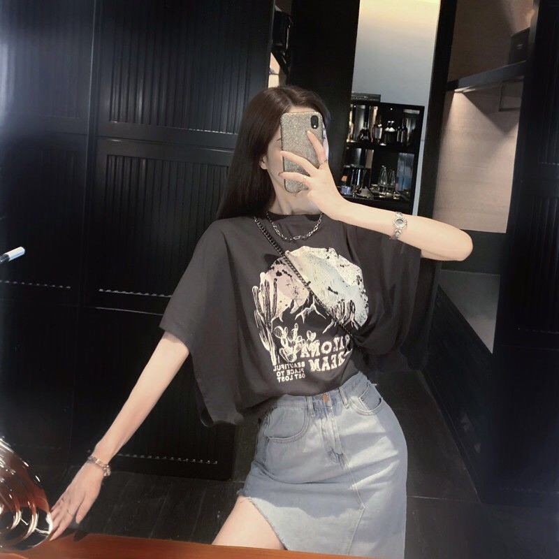 Chân Váy Bò Dáng Dài Thiết Kế Độc Đáo/ Váy Bò Xanh Ins Eo Cao Hở Đùi Sexy Cá Tính V00147 | BigBuy360 - bigbuy360.vn