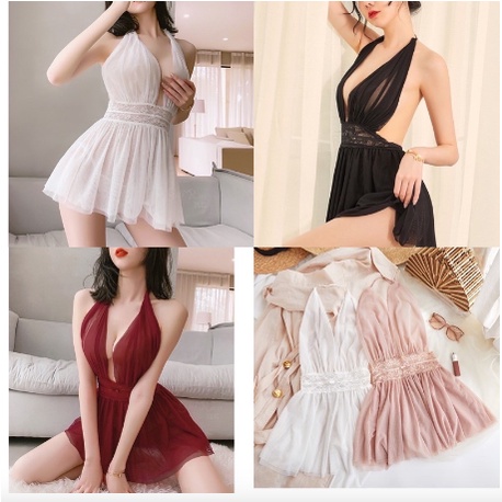 Tặng kèm chip - Váy ngủ thắt eo hở lưng quyến rũ ST098