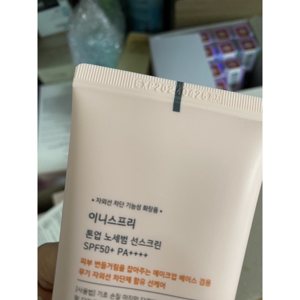 Kem Chống Nắng Innisfree Tone Up No Sebum Sunscreen SPF50 PA+++ Innisfree (50ml)