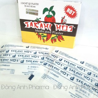 [Hỗ trợ livestream áp voucher] Miếng dán giảm đau trái ớt Takahi Hot (gói 5 miếng) - Đông Anh Pharmart