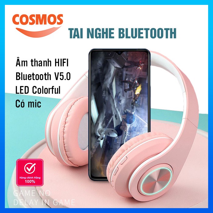 Tai Nghe Bluetooth Chụp Tai B39, Headphone Bluetooth Có Mic Dễ Thương Âm Thanh Nổi Hifi Bass Mạnh Mẽ Cosmos