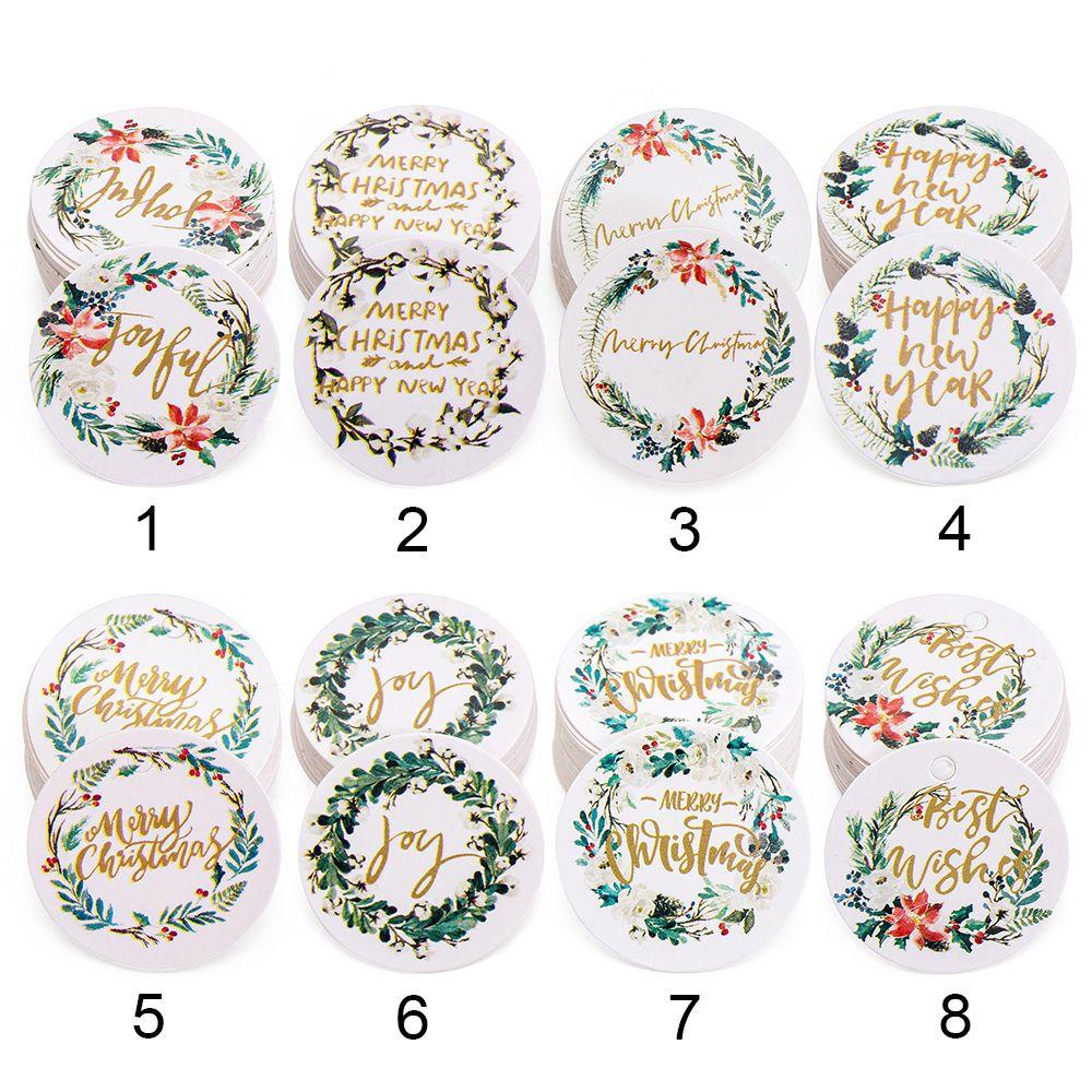 Set 100 Thẻ Giấy Hình Ông Già Noel Trang Trí Giáng Sinh