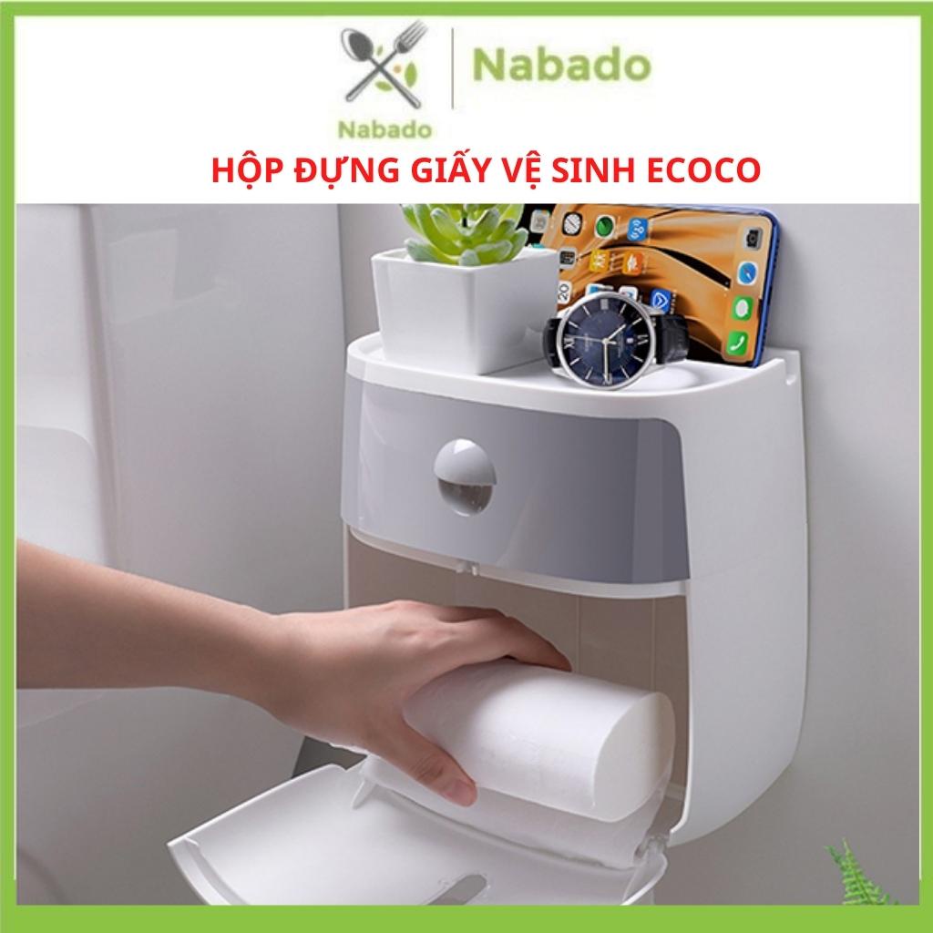Hộp đựng giấy vệ sinh treo tường chống nước có khay để đồ Ecoco