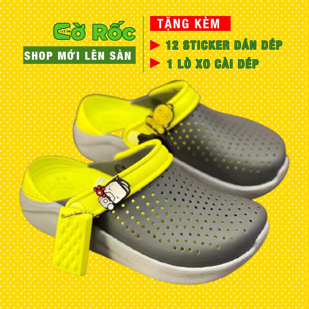 Dép cross literide cho bé trai và bé gái màu Xám   CHỐI SỤC LÍT quai ngang hàng xuất khẩu full box