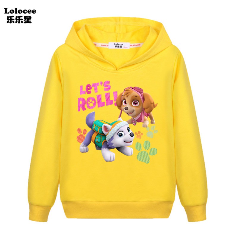 Áo Hoodie Tay Dài Hoạ Tiết Hoạt Hình Paw Patrol Cho Bé Gái