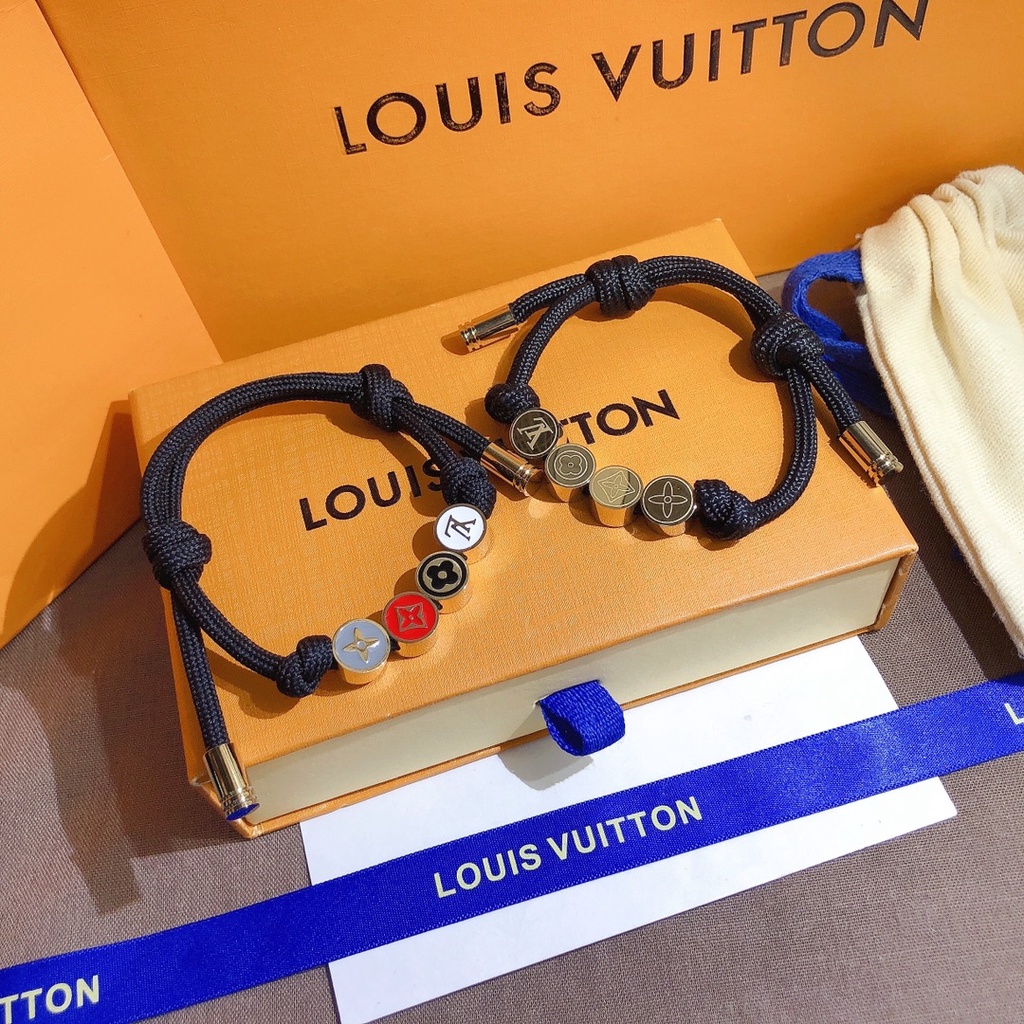 Lv Vòng Tay Louis Vuitton Bằng Thép Titan Dát Khảm Chữ Đơn Giản Cổ Điển Sang Trọng Không Phai Màu Không Phai Cho Nam Và Nữ