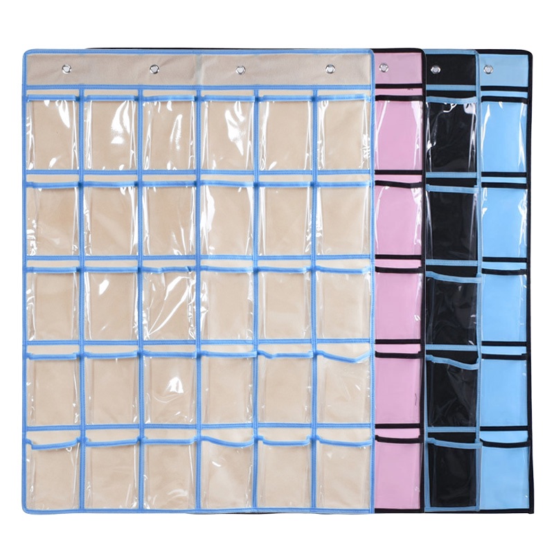 Classroom Pocket Chart For Cell Phones Calculators, 30 Clear Pockets Hanging Storage Bags Home Statione Organizer flower