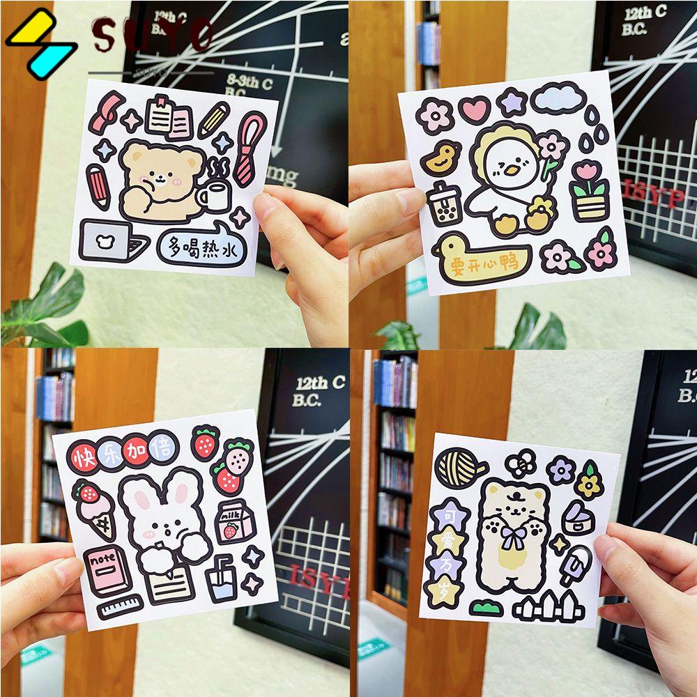 Miếng Dán Trang Trí Bình Nước Điện Thoại Chống Thấm Nước Hình Thỏ Dễ Thương