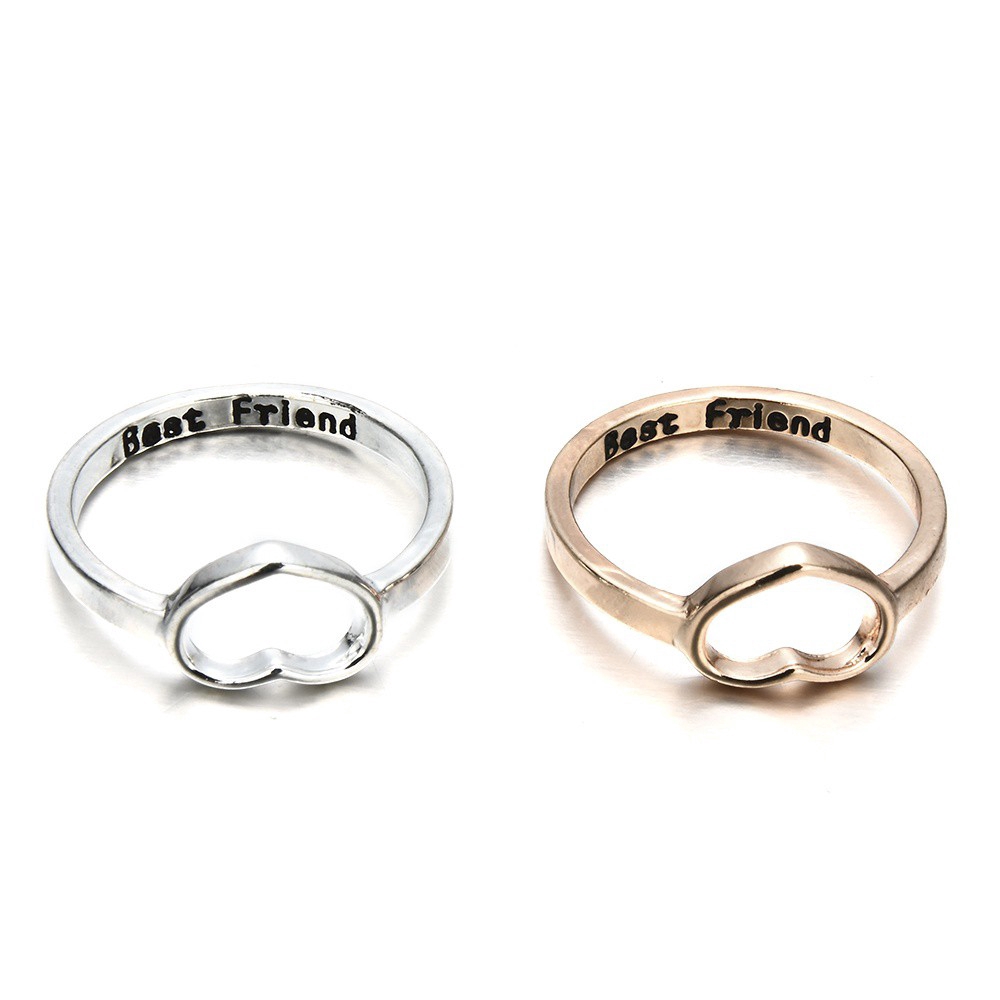 Nhẫn Hình Trái Tim Khắc Chữ Best Friend Thời Trang Cho Nữ