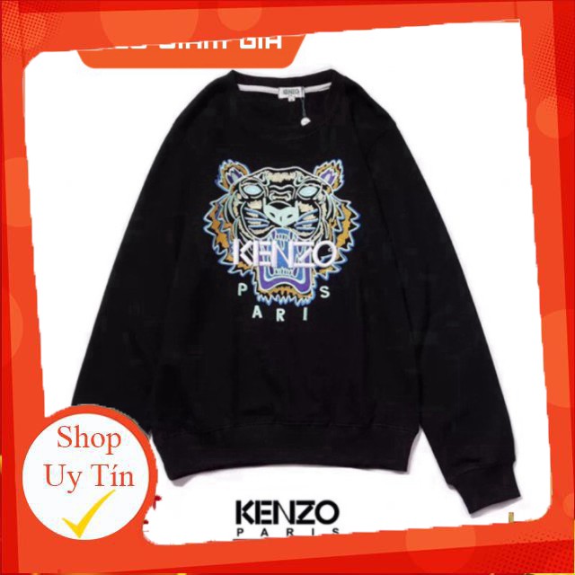 Áo Thu Đông Nỉ Thêu Hình Kenzo Dáng UniSex -Hàng nhập khẩu