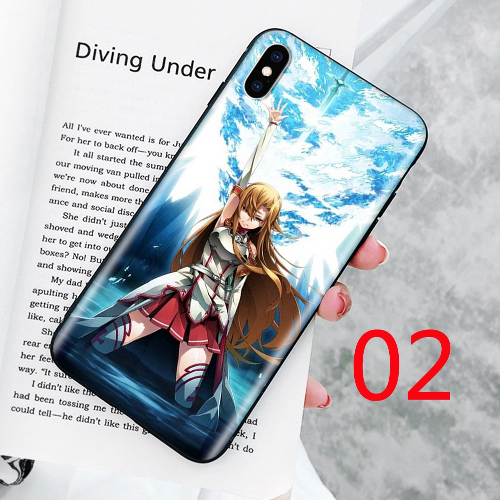 Ốp điện thoại silicon dẻo in hoạt hình Sword Art Online Asuna cho iPhone 5 5S 6 6S Plus 7 8 SE X XR XS Max