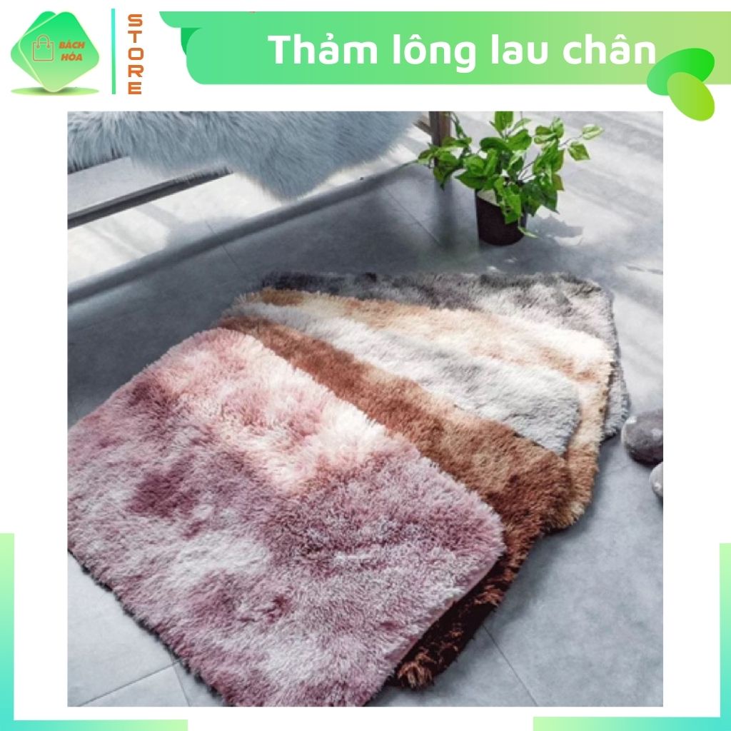 Thảm Lông Lau Chân Mềm Mịn Chống Trơn, Trượt, Thấm Nước Tốt, Thảm Decor Phòng