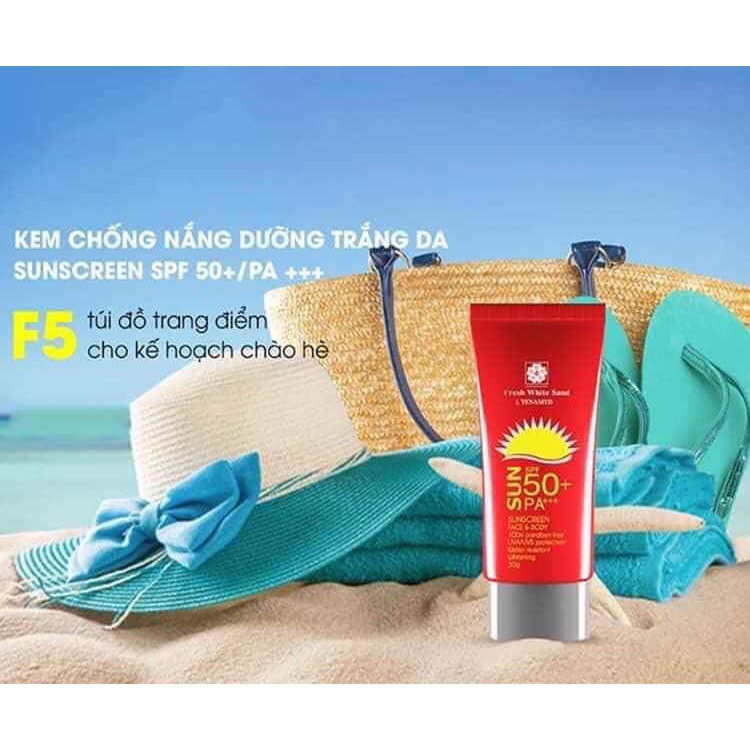 Kem chống nắng trắng da Fresh White Sand SPF50/PA+++ TENAMYD 50ml | BigBuy360 - bigbuy360.vn