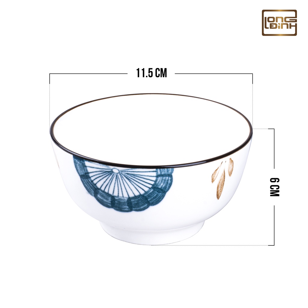 [Mã LIFEHLSALE2 giảm 10% đơn 0Đ] Chén cơm Nhiệt Đới kích thước 11,5x6 cm, Bát cơm sứ Ceramic cao cấp Long Đỉnh