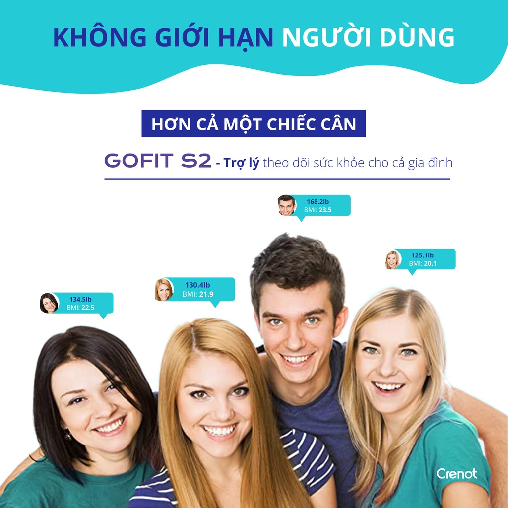 Cân điện tử sức khoẻ thông minh crenot gofit s2 đo 15 chỉ số cơ thể kết - ảnh sản phẩm 7