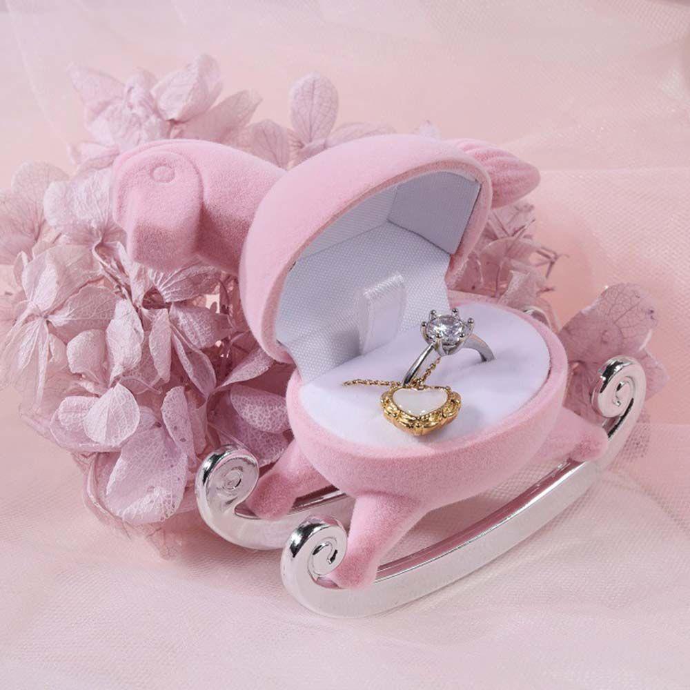 Hộp Đựng Trang Sức Bằng Vải Nhung MOCHO Họa Tiết Hoạt Hình Dễ Thương|Hộp Đựng Trang Sức Hình Ngựa Hồng Giá Đỡ